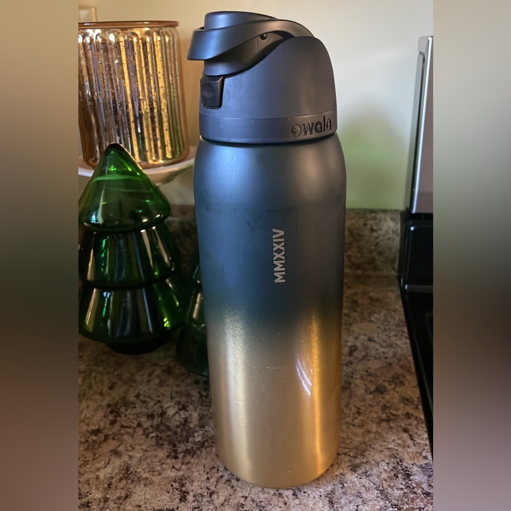 Owala Gold and Black Water Bottle